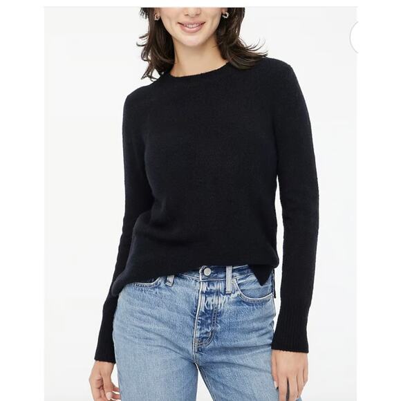 J.Crew Crewneck in Extra Soft Yarn Sweater WMN XL Black BU223 Acrylic Wool Blend - Picture 1 of 7